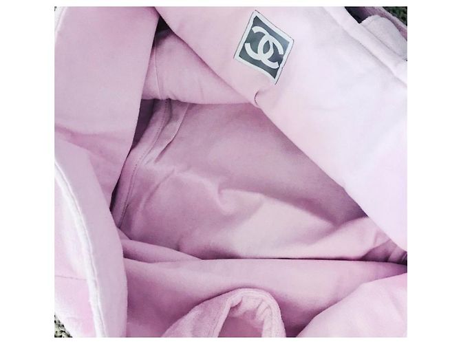 Borsa in cotone rosa Chanel - vista 3