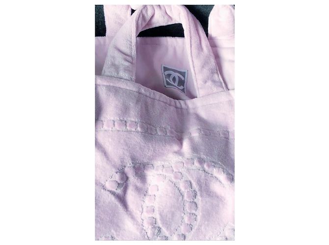 Borsa in cotone rosa Chanel - vista 4