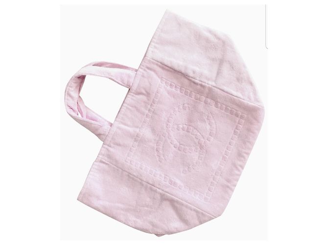 Borsa in cotone rosa Chanel - vista 8