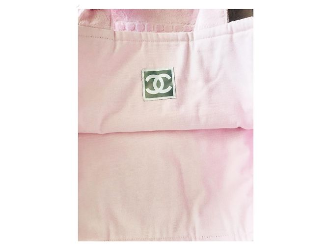 Borsa in cotone rosa Chanel - vista 9