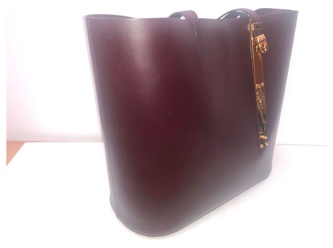 Sophie Hulme Ledertasche Dunkelrot Bordeaux - Ansicht 2