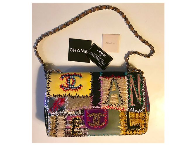 Mehrfarbige Chanel Patchwork-Tasche Mehrfarben - Ansicht 7