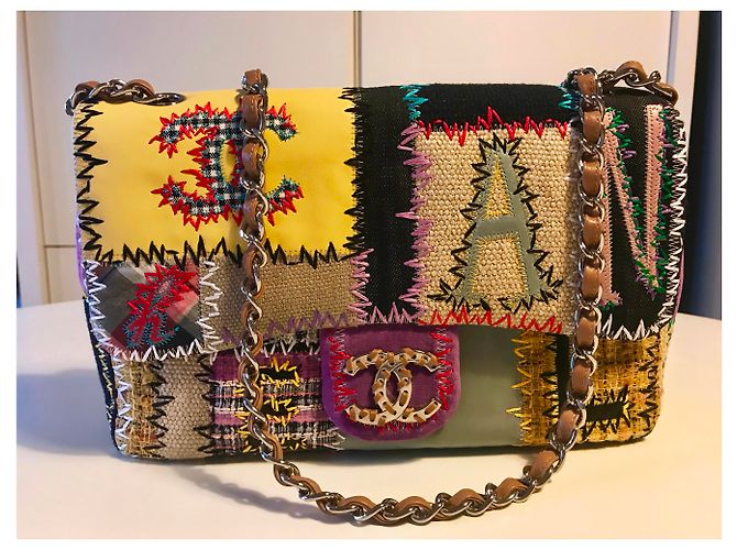 Mehrfarbige Chanel Patchwork-Tasche Mehrfarben - Ansicht 8