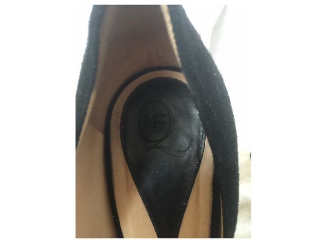 Décolleté McQ in camoscio nero con borchie e plateau Argento - vista 6