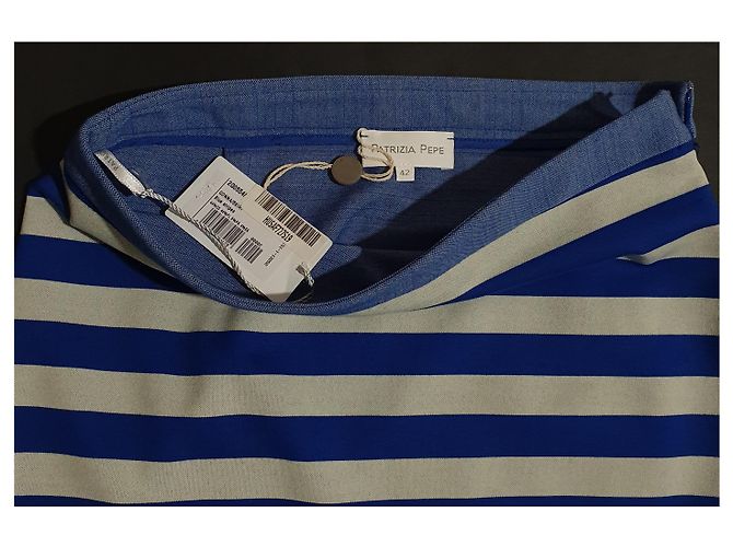 Gonna a righe blu e bianche Patrizia Pepe Bianco - vista 3