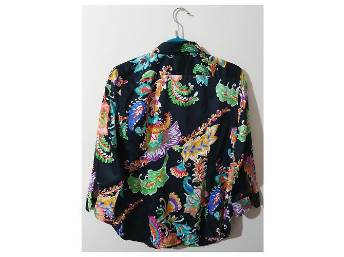 Camicia Ralph Lauren Nera Multicolore in Cotone Nero - vista 2