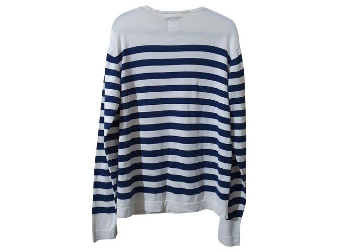 Autre Marque Mads Nørgaard Baumwollpullover blau weiß gestreift XL - Ansicht 2