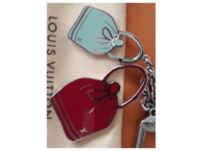 Louis Vuitton Ciondolo borsa Noé Rosso e Verde Metallo Multicolore - vista 5