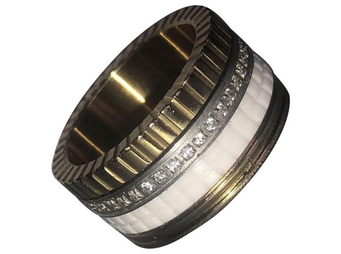 Boucheron Grande anello classico a quattro Argento Bianco D'oro - vista 3