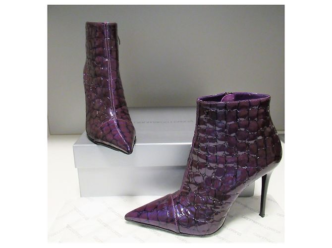 Lila Lackstiefel von Gianmarco Lorenzi - Ansicht 3