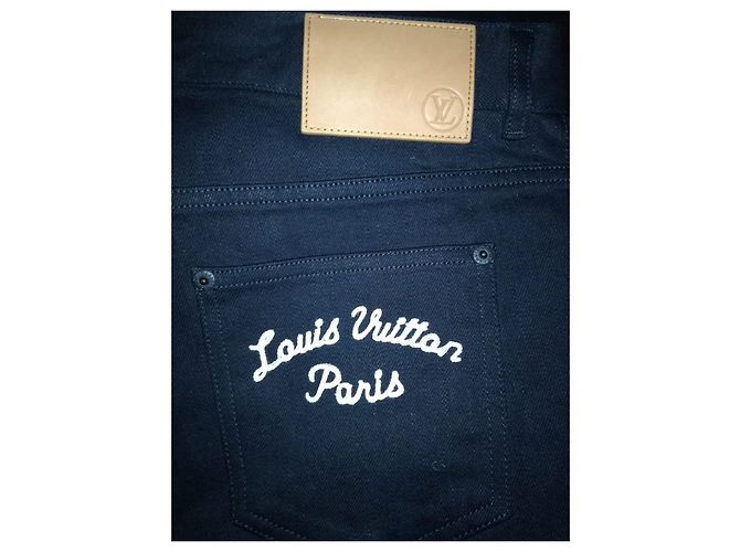 Jeans de parches Louis Vuitton World Tour hechos a medida Negro - vista 13