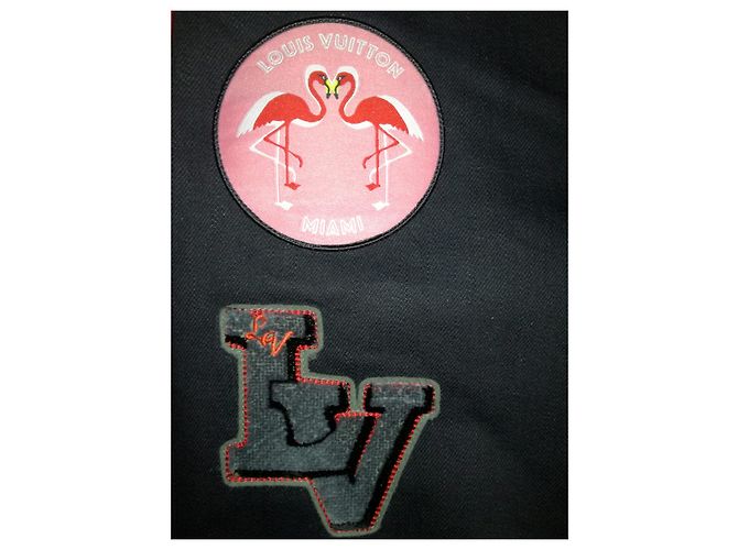 Jeans de parches Louis Vuitton World Tour hechos a medida Negro - vista 16