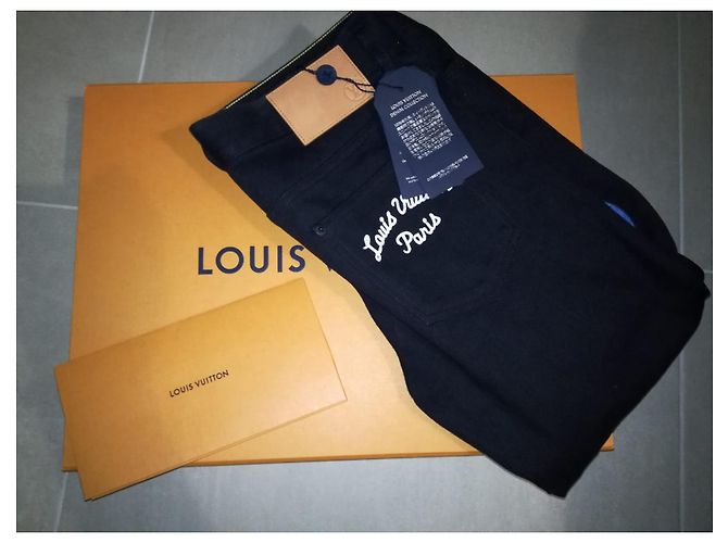 Jeans de parches Louis Vuitton World Tour hechos a medida Negro - vista 5