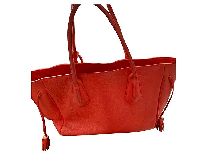 Borsa a mano Longchamp Penelope in pelle Corallo - vista 2