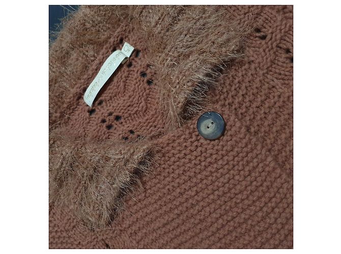Munthe Plus Simonsen Strickjacke Braun Wolle Angora - Ansicht 2