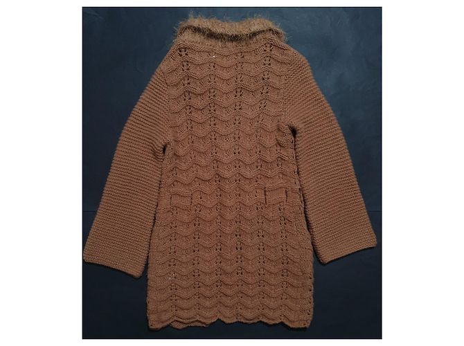 Munthe Plus Simonsen Strickjacke Braun Wolle Angora - Ansicht 3