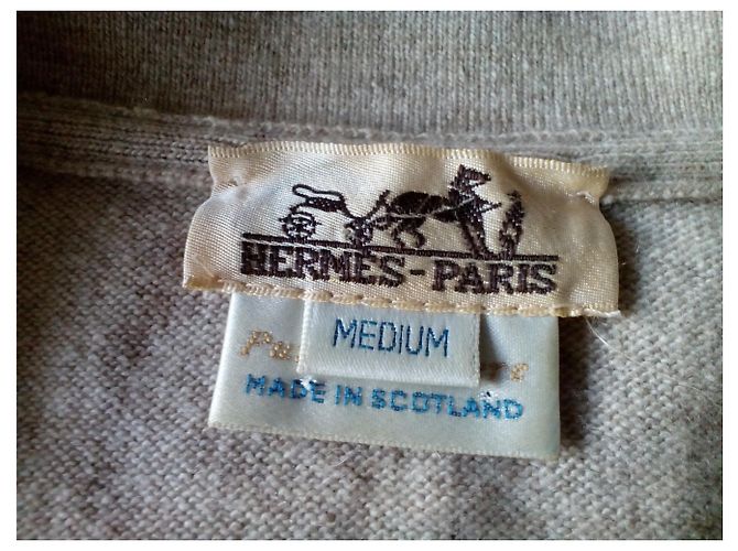 Hermès Polo HERMES in cashmere Beige - vista 3