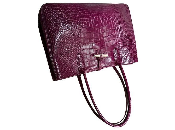 Roseau Longchamp BOLSO FUSCHIA DE PIEL EN FORMA DE CROCO - vista 2