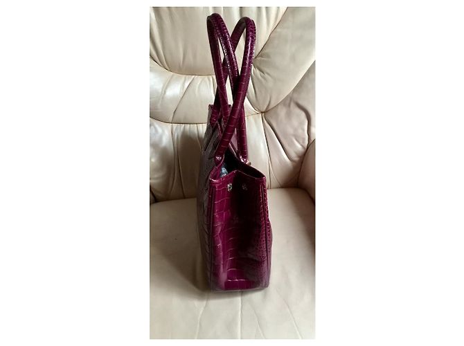 Roseau Longchamp BOLSO FUSCHIA DE PIEL EN FORMA DE CROCO - vista 4