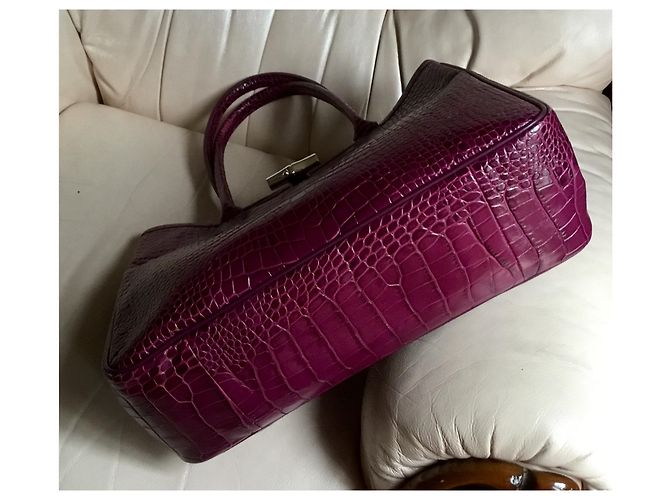 Roseau Longchamp BOLSO FUSCHIA DE PIEL EN FORMA DE CROCO - vista 5