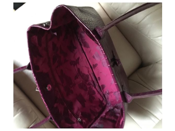 Roseau Longchamp BOLSO FUSCHIA DE PIEL EN FORMA DE CROCO - vista 6