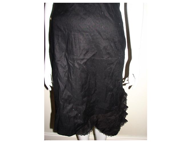 Bcbg Max Azria Kleid aus Leinenmix mit Spitze Schwarz - Ansicht 10