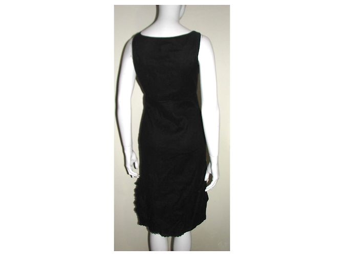 Bcbg Max Azria Kleid aus Leinenmix mit Spitze Schwarz - Ansicht 4