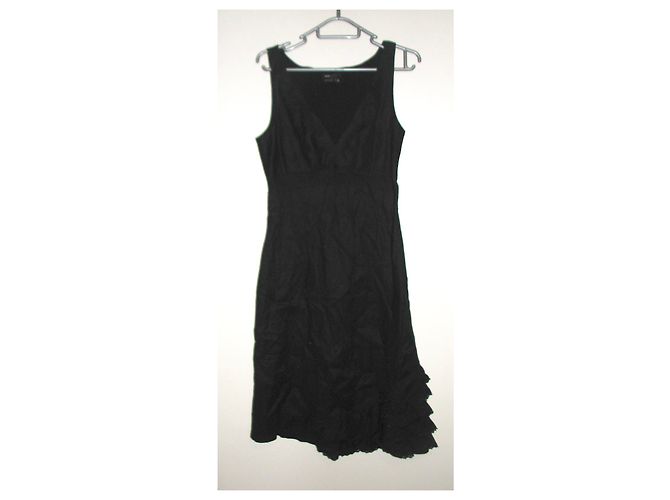 Bcbg Max Azria Kleid aus Leinenmix mit Spitze Schwarz - Ansicht 7