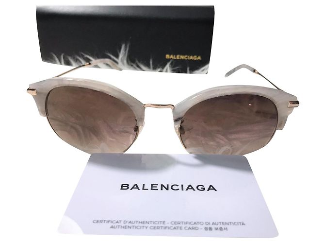 Gafas de sol Balenciaga blancas de acero Blanco - vista 2