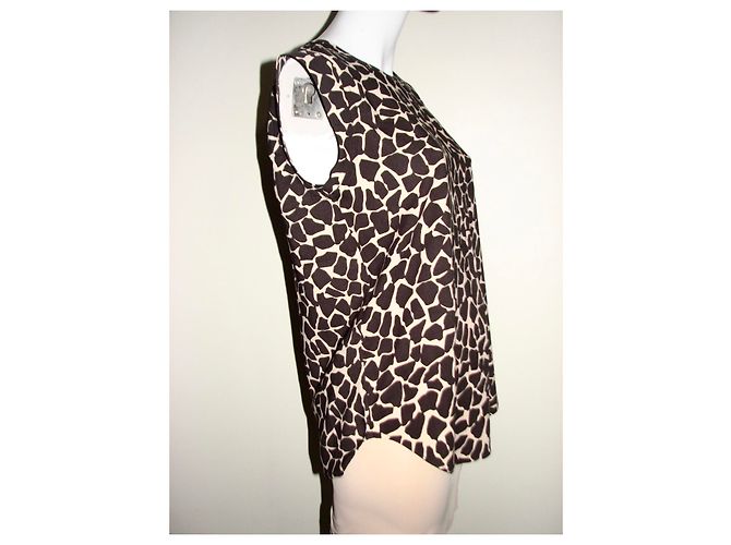 Top sin mangas estampado Rachel Zoe Marrón Beige Castaño - vista 2