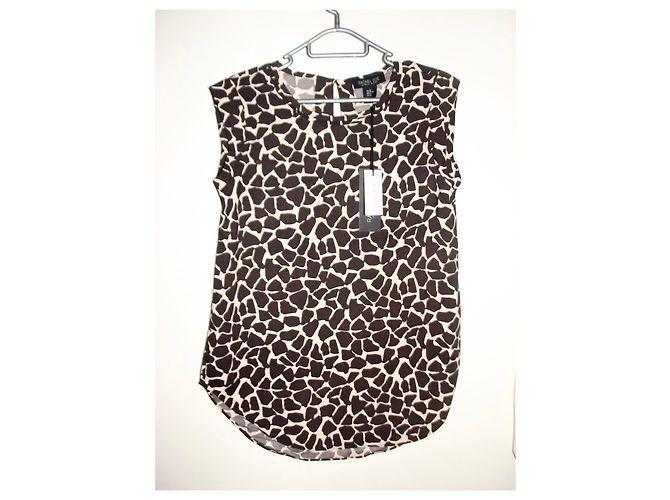 Top sin mangas estampado Rachel Zoe Marrón Beige Castaño - vista 4