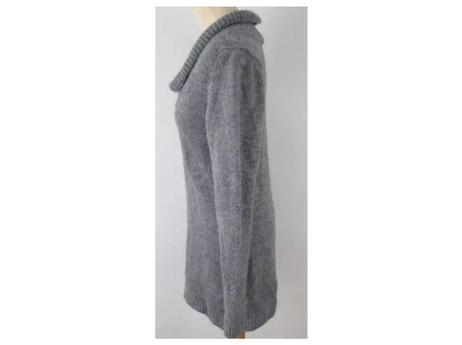 Chloé Tunika-Pullover mit Rollkragen aus Wolle und Alpaka Grau - Ansicht 2