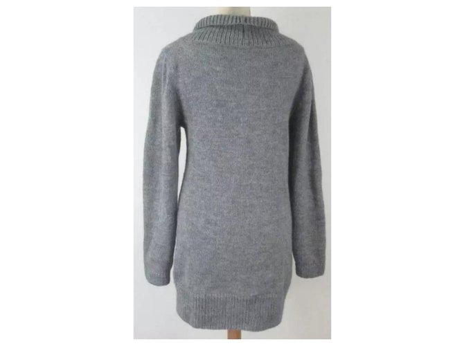 Chloé Tunika-Pullover mit Rollkragen aus Wolle und Alpaka Grau - Ansicht 3