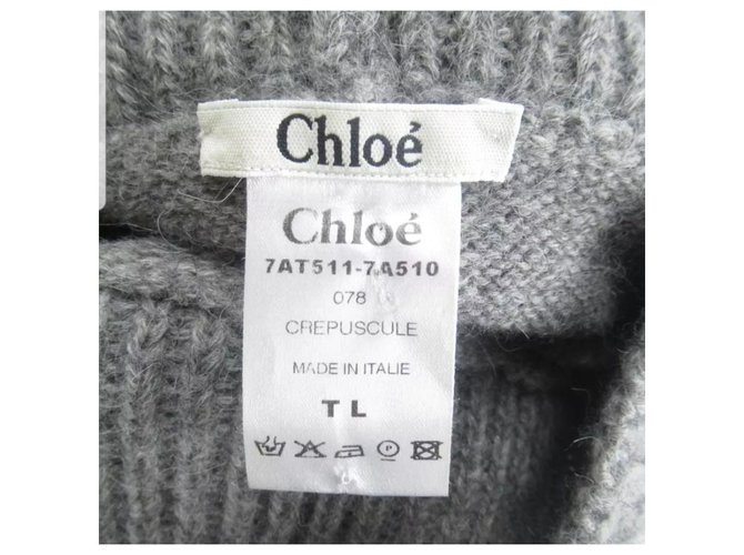 Chloé Tunika-Pullover mit Rollkragen aus Wolle und Alpaka Grau - Ansicht 6
