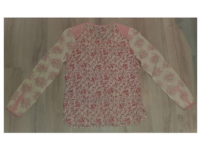 Blusa Berenice Floral de Algodón Rosa M Blanco roto - vista 2