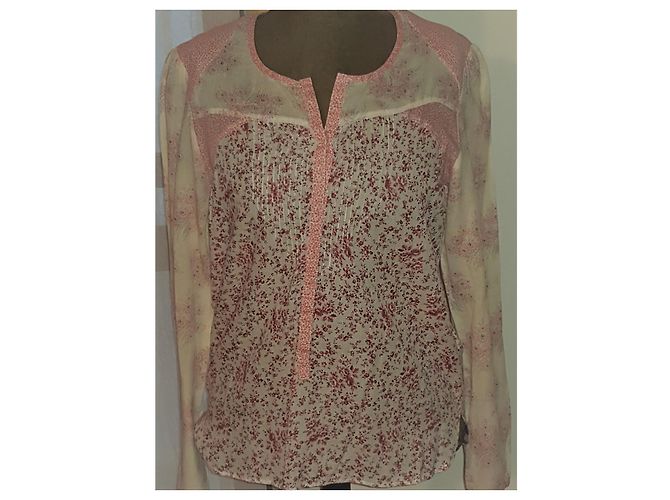 Blusa Berenice Floral de Algodón Rosa M Blanco roto - vista 4