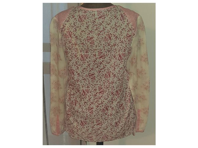 Blusa Berenice Floral de Algodón Rosa M Blanco roto - vista 5