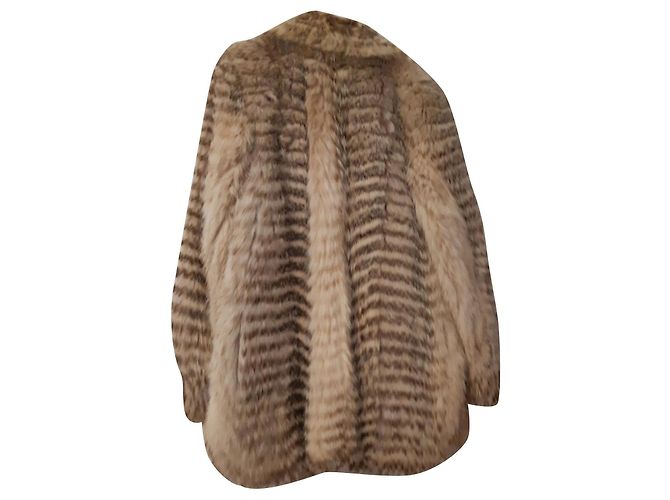 Abrigo de lince 3/4 Revillon Beige Crema Caramelo - vista 2
