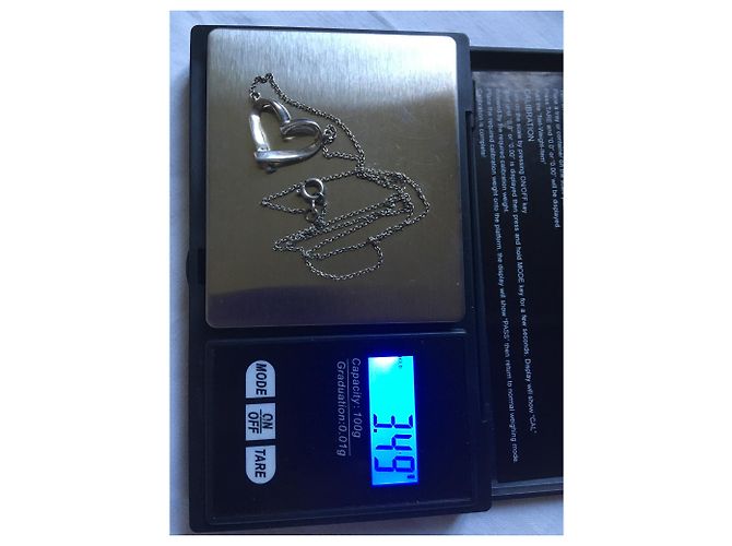 Collana inconnue in argento cuore aperto 46 cm - vista 4