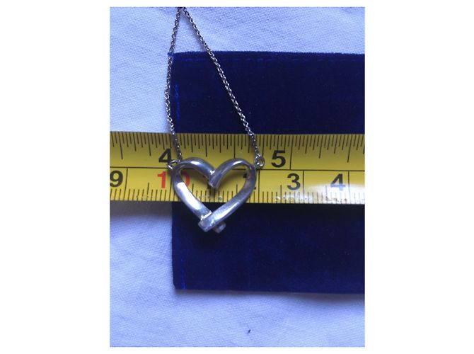 Collana inconnue in argento cuore aperto 46 cm - vista 6