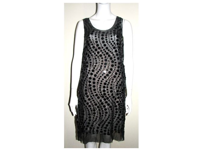 Vera Wang Vestido Lavanda Línea Seda Negro - vista 14