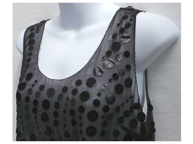 Vera Wang Vestido Lavanda Línea Seda Negro - vista 4