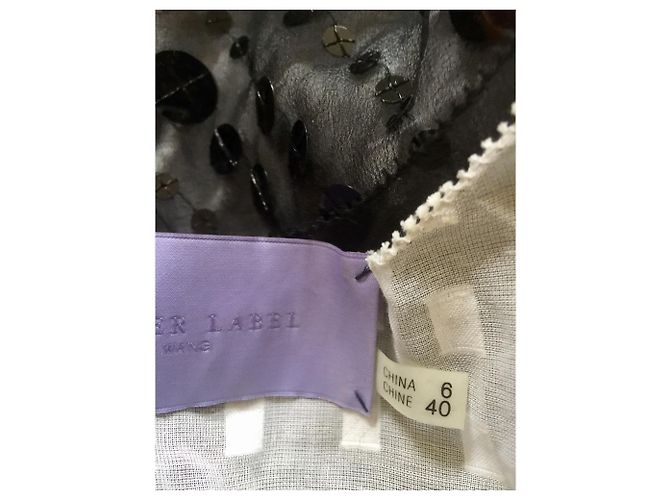 Vera Wang Vestido Lavanda Línea Seda Negro - vista 9