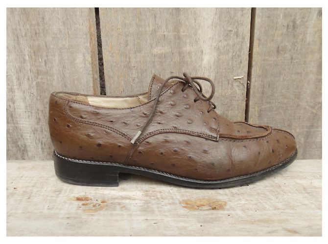 Autre Marque Décolleté Renouard Autrac in pelle di struzzo marrone chiaro 37 - vista 2