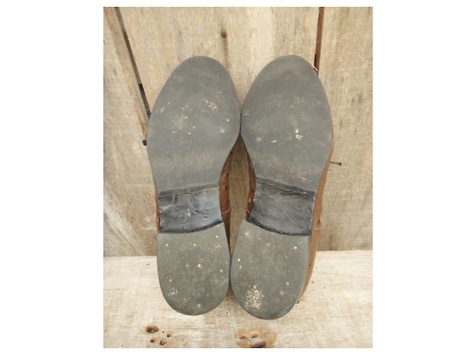 Autre Marque Décolleté Renouard Autrac in pelle di struzzo marrone chiaro 37 - vista 6