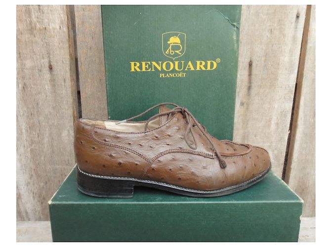 Autre Marque Décolleté Renouard Autrac in pelle di struzzo marrone chiaro 37 - vista 7