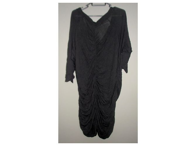 Mm6 Grey Wool Viscose Ruched Dress - view 2