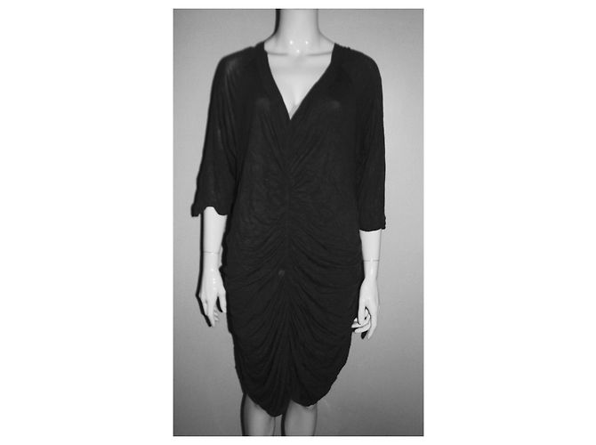 Mm6 Grey Wool Viscose Ruched Dress - view 3