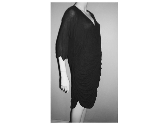 Mm6 Grey Wool Viscose Ruched Dress - view 5
