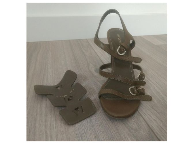 Sandali in pelle Sergio Rossi con tacchi alti Marrone - vista 8